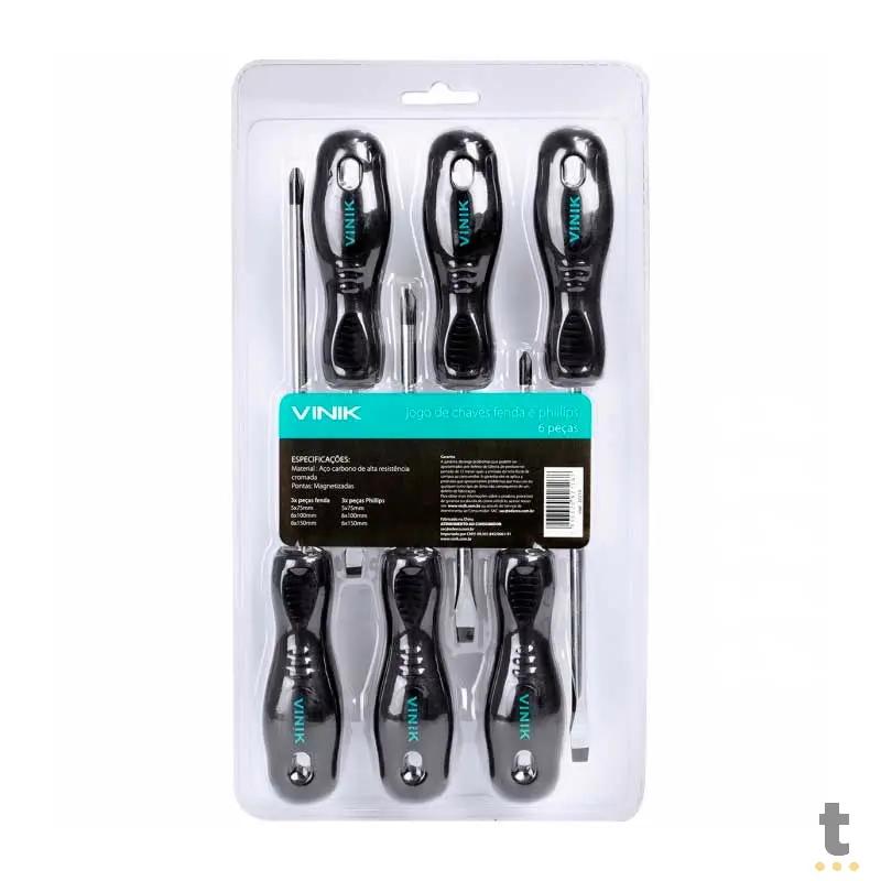 Jogo de Chaves de Fenda E Phillips com 6 Peças Vinik - 37214 Truedata